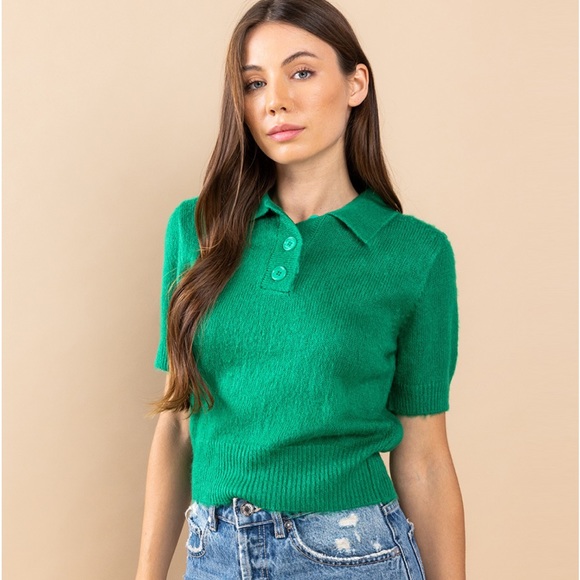 ShopEvelynne Sweaters - 37 Soft Angora Knit Short Sleeve Sweater Top